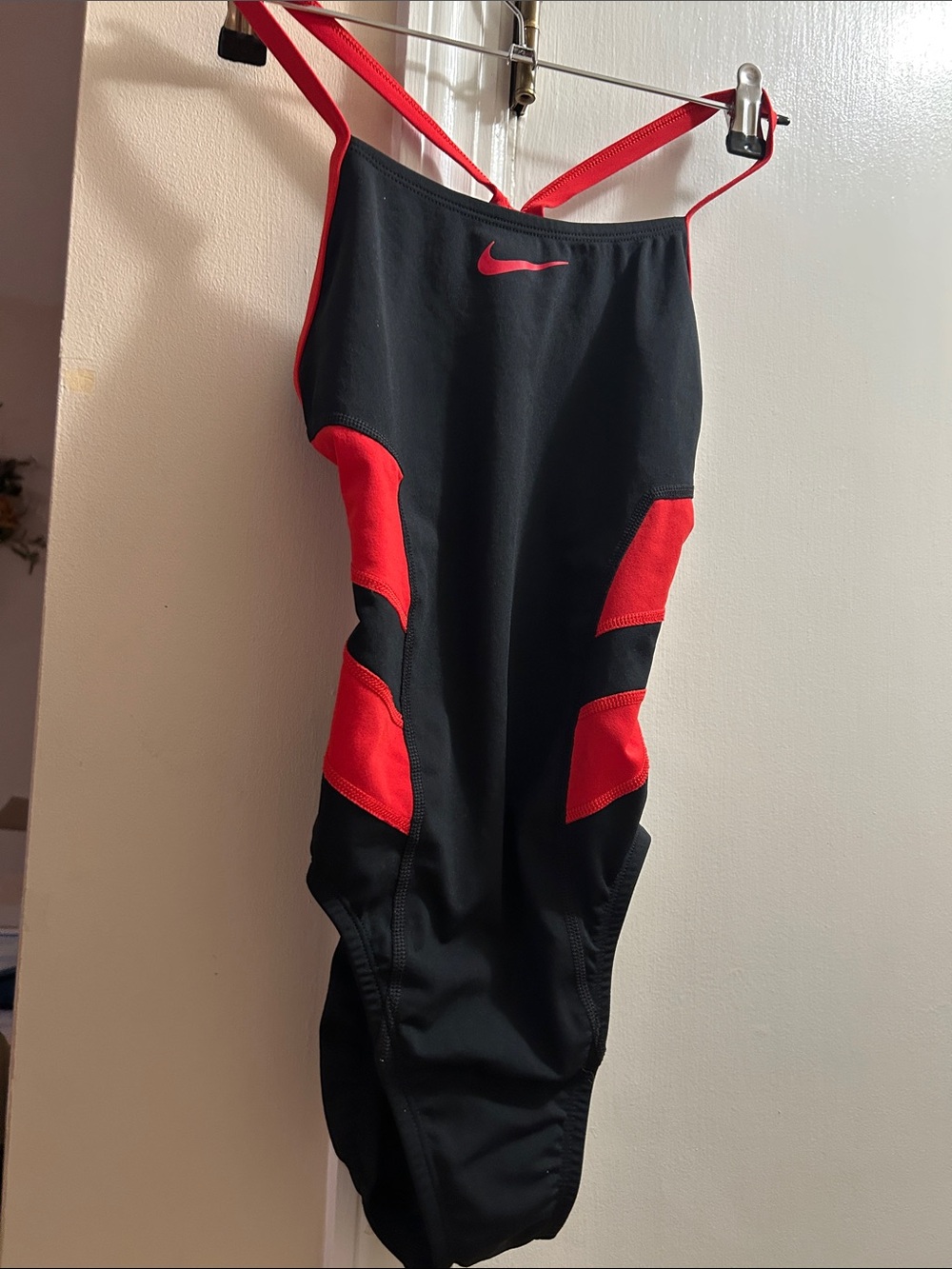 Nike Black and Red Racerback One-Piece Swimwear